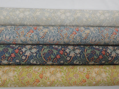 William Morris Golden Lily Tablecloth, Handmade Floral Cotton Tablecloth, UK Made