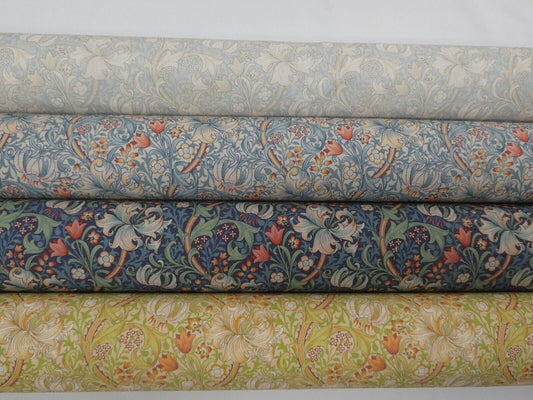 William Morris Golden Lily Tablecloth, Handmade Floral Cotton Tablecloth, UK Made