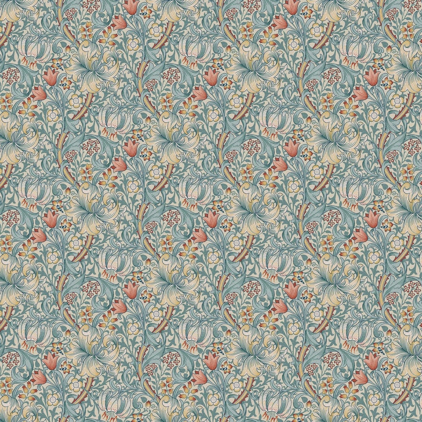 William Morris Golden Lily Tourmaline Tablecloth , Floral Tablecloth , Round Tablecloth , Square Tablecloth , Tablecloth UK