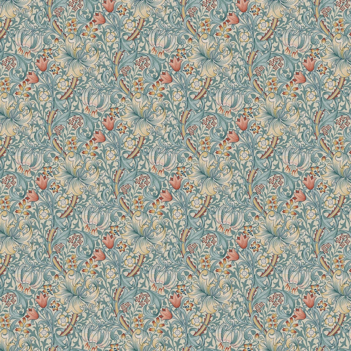 William Morris Golden Lily Tourmaline Tablecloth , Floral Tablecloth , Round Tablecloth , Square Tablecloth , Tablecloth UK