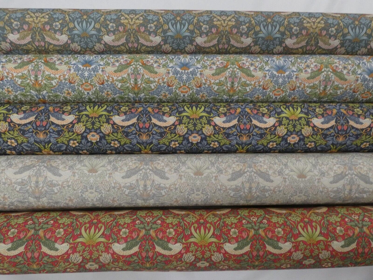 Round William Morris Tablecloth Strawberry Thief Navy , Floral Birds Tablecloth , Round Tablecloth , Square Tablecloth , Tablecloth UK