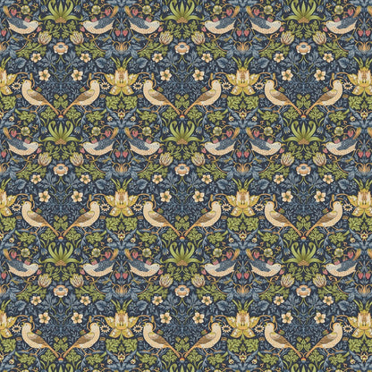 William Morris Strawberry Thief Navy Blue Tablecloth , Floral Birds Tablecloth , Round Tablecloth , Square Tablecloth , Tablecloth UK