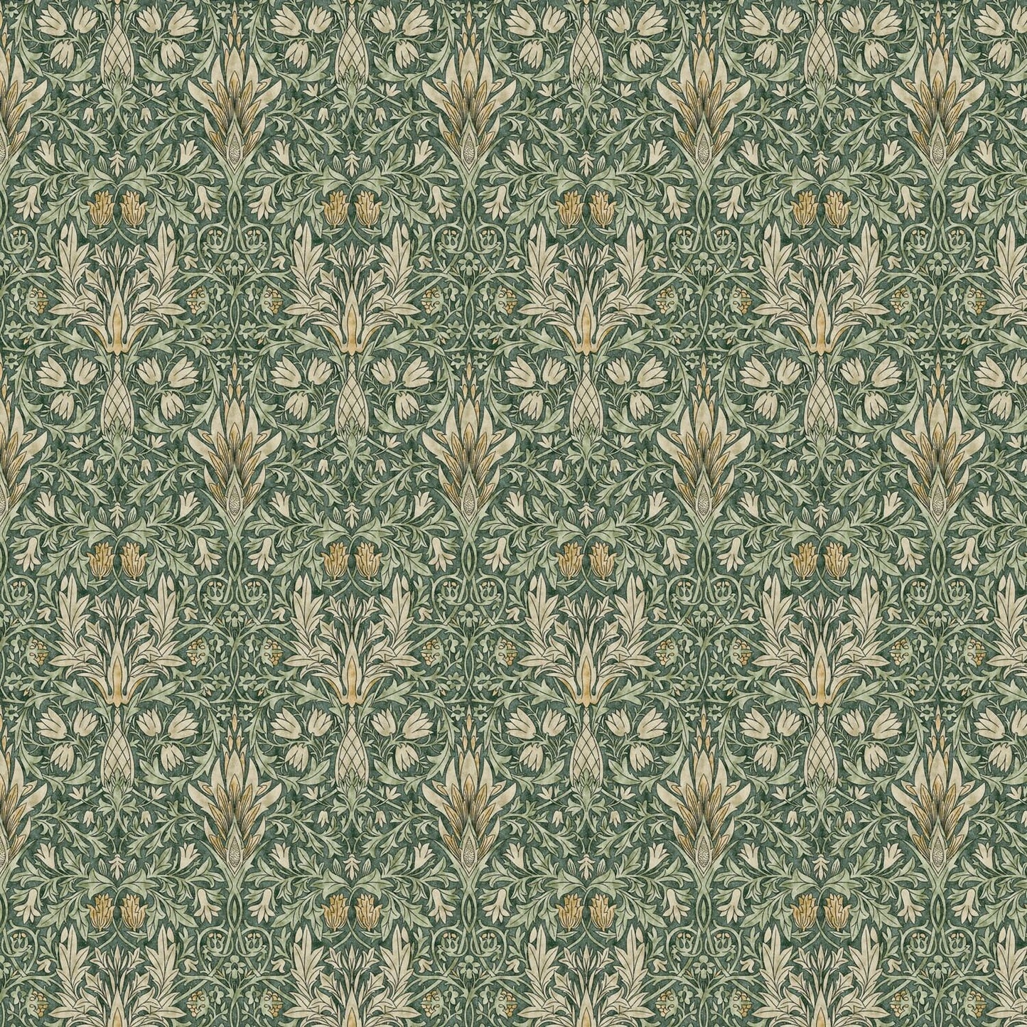 William Morris Snakeshead Tablecloth: Floral Print, Handmade Cotton