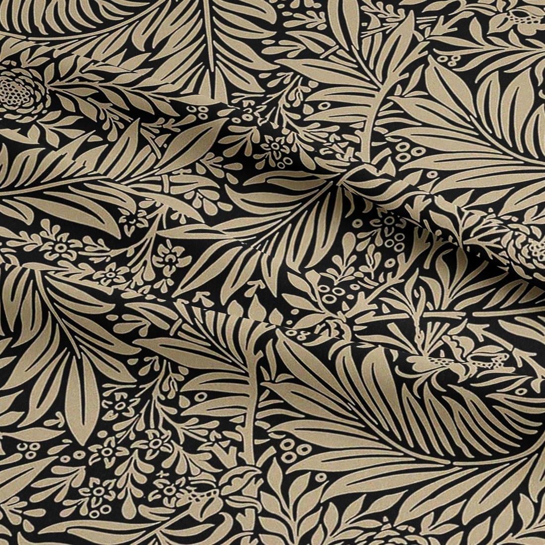 William Morris Larkspur Ebony Black Tablecloth , Rectangle Tablecloth , William Morris Tablecloth , Round Tablecloth , Oval Tablecloth