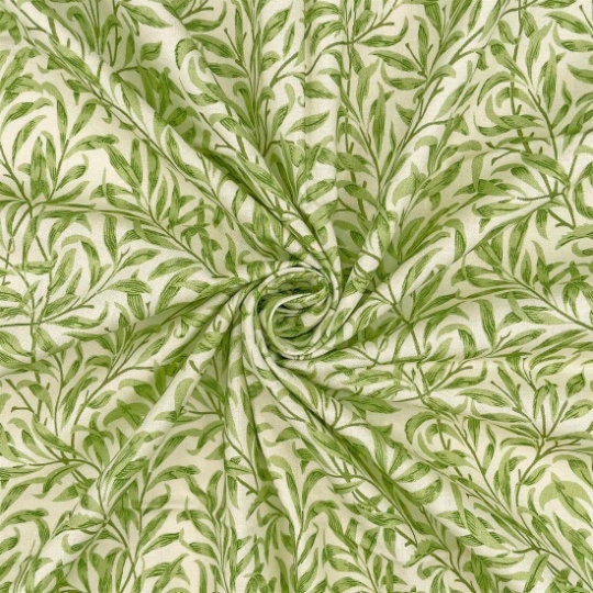 William Morris Willow Bough Sage Green Tablecloth, 100% Cotton, Handmade UK
