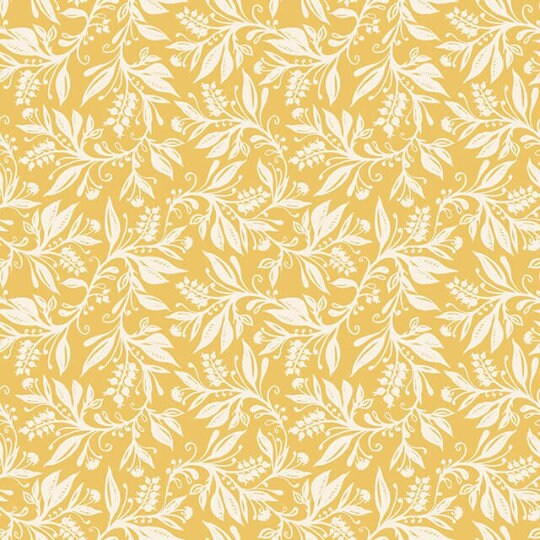 Floral Leaves Oxford Cotton Tablecloth , Ochre Yellow , Oval Round Rectangle