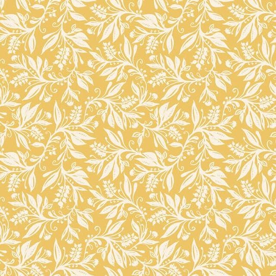 Floral Leaves Oxford Cotton Tablecloth , Ochre Yellow , Oval Round Rectangle
