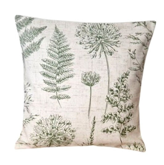 Chervil Fern Green Dandelion Wildflowers Cushion Cover