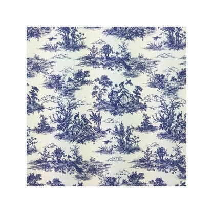 Toile de Jouy Tablecloth Blue , Vintage French Country Table Cloth , Handmade UK