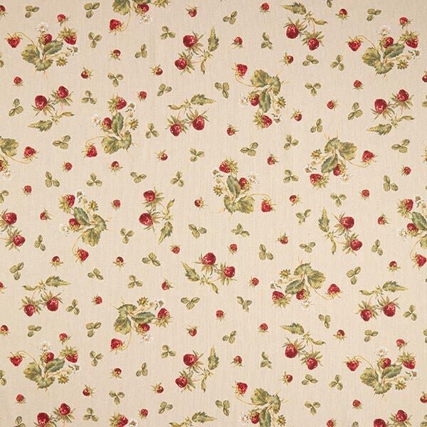 Strawberry Print Tablecloth: Cotton Linen Look, Handmade in UK