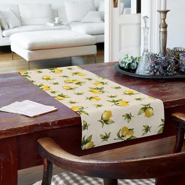 Round Lemons Tablecloth , Fruits Tablecloth , Mother's Day Gift , Round Tablecloth , Oval Tablecloth , Rectangle Square Tablecloth UK