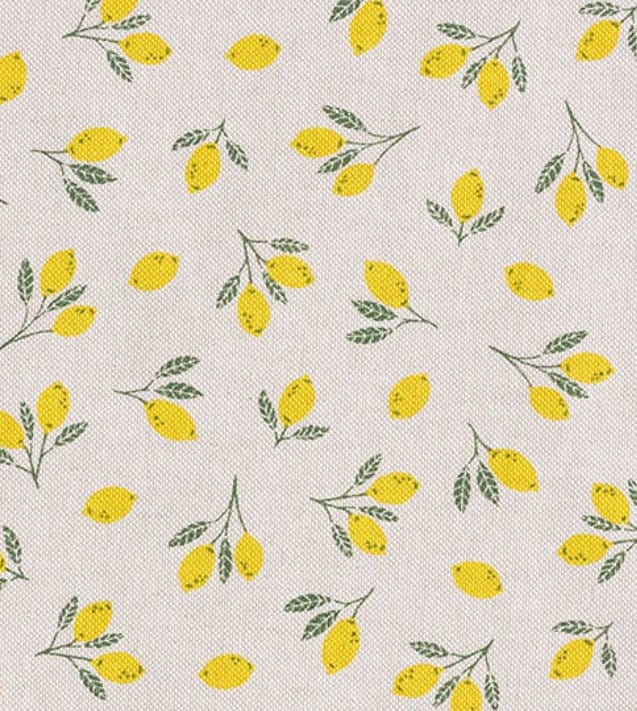 Lemons Tablecloth , Cotton Linen Look Round Oval Rectangle , Handmade UK