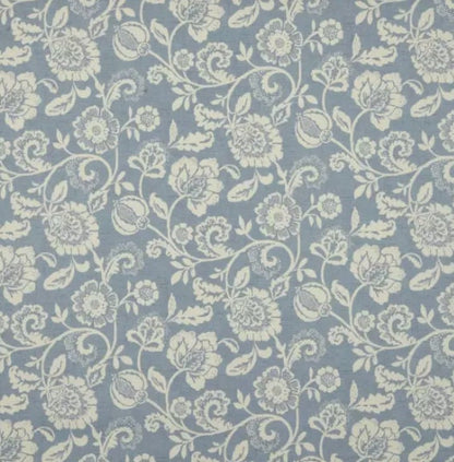 Eliza Tapestry Flowers Cushion Cover , Chambray Blue Throw Pillow , Handmade UK
