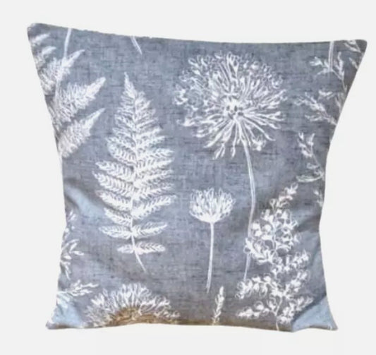 Chervil Denim Blue Wildflowers Meadow Floral Cushion Cover , Throw Pillow , Scatter Cushions , Cushion Cover UK