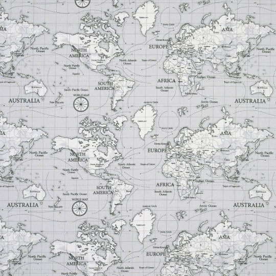 World Atlas Map Grey Tablecloth , Round Tablecloth , Square Tablecloth , Rectangle Square Tablecloth UK