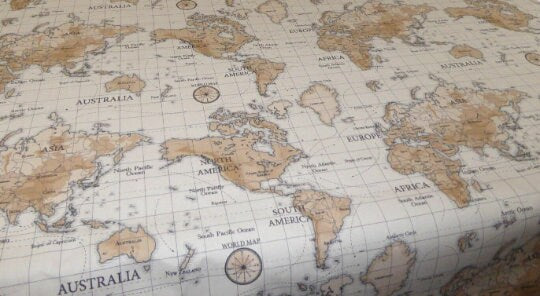 World Atlas Map Beige Brown Tablecloth , Round Tablecloth , Square Tablecloth , Rectangle Square Tablecloth UK