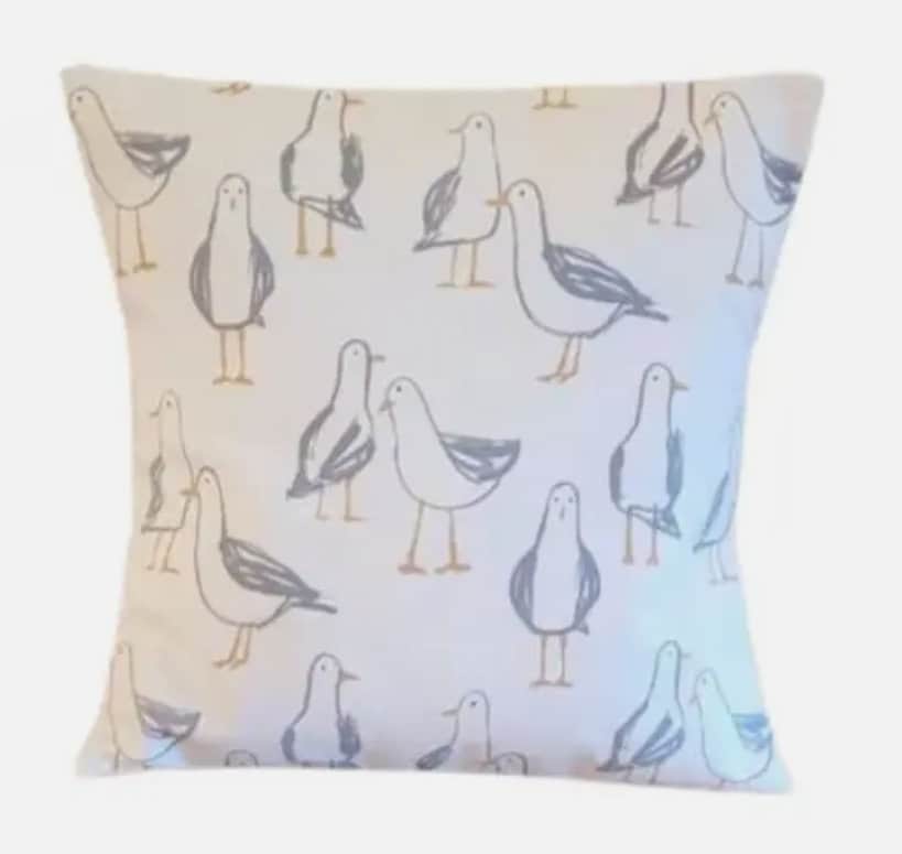 Seagull Laridae Nautical Marine Seaside Natural White Cushion Cover , Throw Pillow , Scatter Cushions , Cushion Cover UK