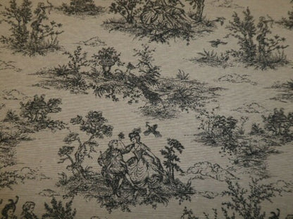 Vintage Toile De Jouy Tablecloth: French Linen, Handmade in UK