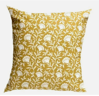 Melby Floral Ochre Yellow Cushion Cover , Throw Pillow , Scatter Cushions , Cushion Cover UK