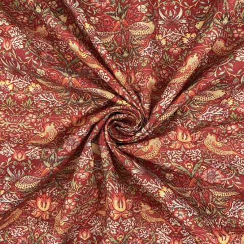 William Morris Strawberry Thief Crimson Red Tablecloth , Rectangle Tablecloth , Christmas Tablecloth , Round Tablecloth , Oval Tablecloth