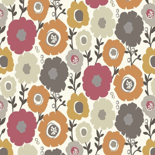 Mimi Auburn Scandi Floral Orange Cushion Cover , Throw Pillow , Scatter Cushions , Cushion Cover UK