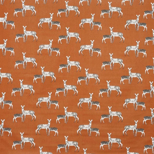 Woodland Autumn Deer Orange Cushion Cover