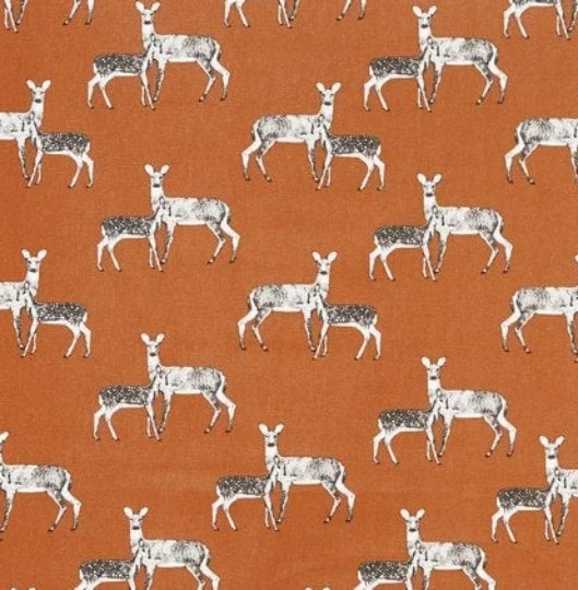 Woodland Autumn Deer Orange Cushion Cover