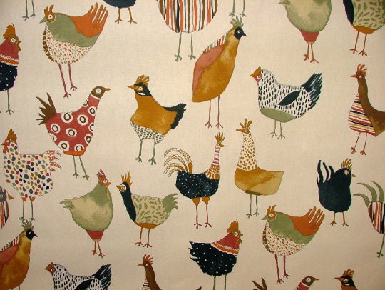 Harriet Vintage Chicken Hens Cushion Cover , Throw Pillow , Scatter Cushions , Cushion Cover UK