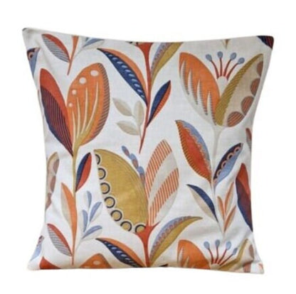 Leon Burnt Orange Floral Cushion Cover , Throw Pillow , Scatter Cushions , Cushion Cover UK