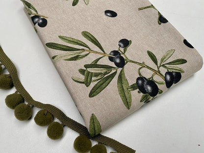 Olives Branch Tablecloth, Round Oval Rectangle Square, Handmade UK