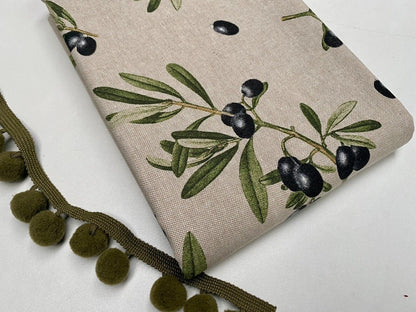 Olives Branch Tablecloth, Round Oval Rectangle Square, Handmade UK
