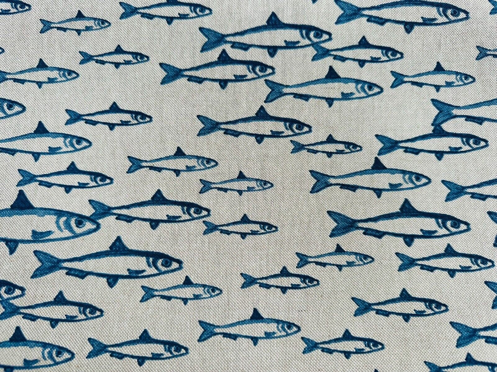 Sardine Fish Tablecloth , Nautical Marine Table Cloth , Round Oval Rectangle Square , Handmade UK