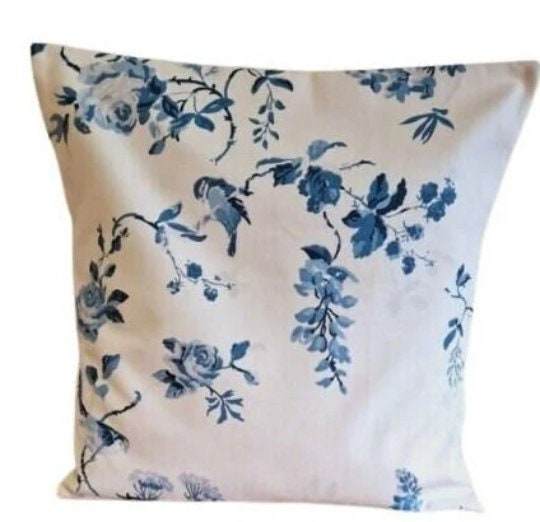Cath Kidston Birds And Rose Blue Cushion Cover , Rose Pillow cover , Throw Pillow , Scatter Cushions , Cushion Cover UK