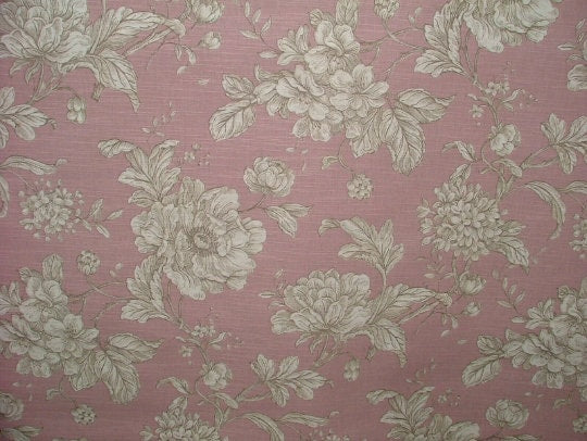 Aquitaine Rose Tablecloth, Pink Floral 100% Cotton, Handmade UK