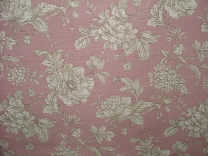 Aquitaine Rose Tablecloth, Pink Floral 100% Cotton, Handmade UK