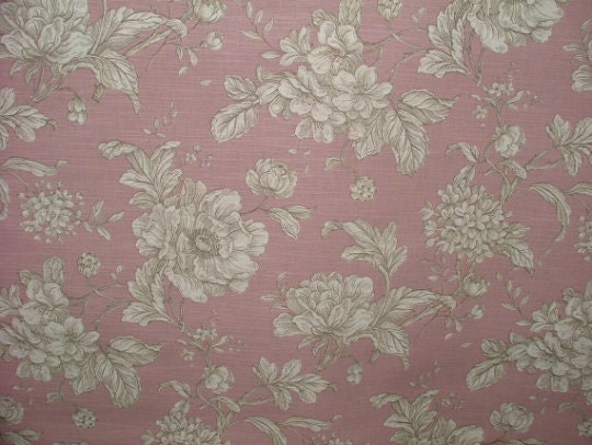 Aquitaine Rose Tablecloth, Pink Floral 100% Cotton, Handmade UK