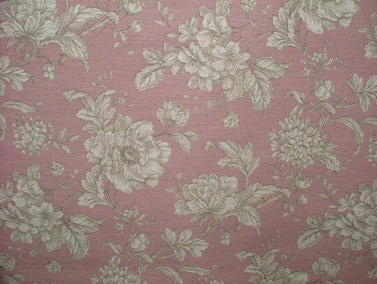 Round Rose Pink Tablecloth , Floral Floral Table Cloth 100% Cotton, Handmade UK