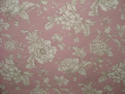 Round Rose Pink Tablecloth , Floral Floral Table Cloth 100% Cotton, Handmade UK