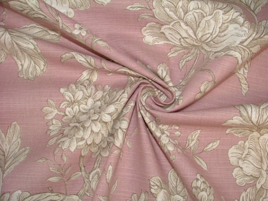 Aquitaine Rose Tablecloth, Pink Floral 100% Cotton, Handmade UK