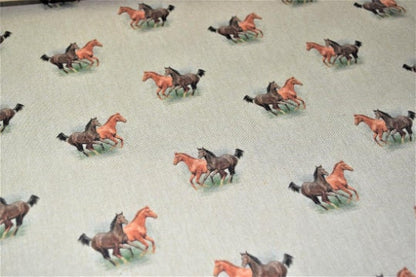 Wild Horses Tablecloth , Linen Look Tablecloth , Round Tablecloth , Oval Tablecloth , Rectange Tablecloth