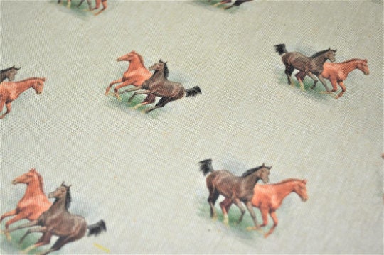 Wild Horses Tablecloth , Linen Look Tablecloth , Round Tablecloth , Oval Tablecloth , Rectange Tablecloth