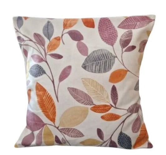 Molveno Burnt Orange Leaf Leaves Cushion Cover , Throw Pillow , Handmade UK