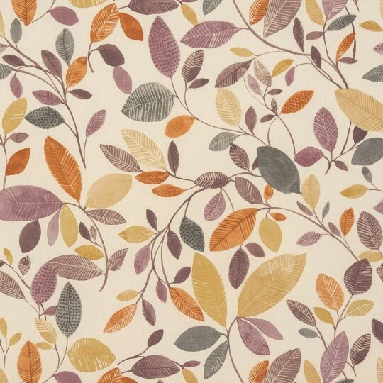 Molveno Burnt Orange Leaf Leaves Cushion Cover , Throw Pillow , Handmade UK