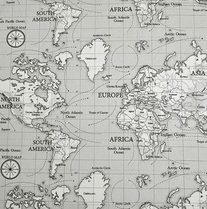 World Maps Atlas Grey Cushion Cover , Throw Pillow , Scatter Cushions , Cushion Cover UK