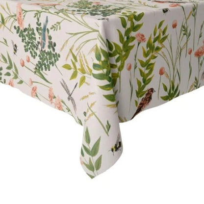 Gardenia Blush Garden Birds Dragonfly Bee Tablecloth , Round Tablecloth , Square Tablecloth , Rectangle Square Tablecloth UK
