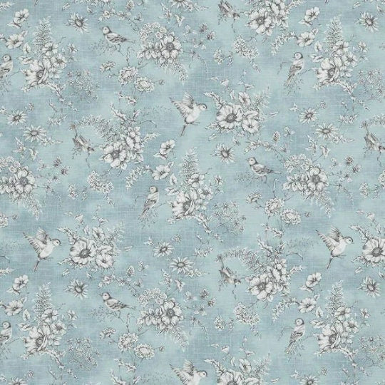 Finch Toile Bird Floral Flowers Tablecloth , Toile Tablecloth , Round Tablecloth , Square Tablecloth , Rectangle Square Tablecloth UK