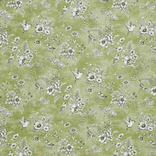 Finch Toile Bird Floral Flowers Tablecloth , Toile Tablecloth , Round Tablecloth , Square Tablecloth , Rectangle Square Tablecloth UK
