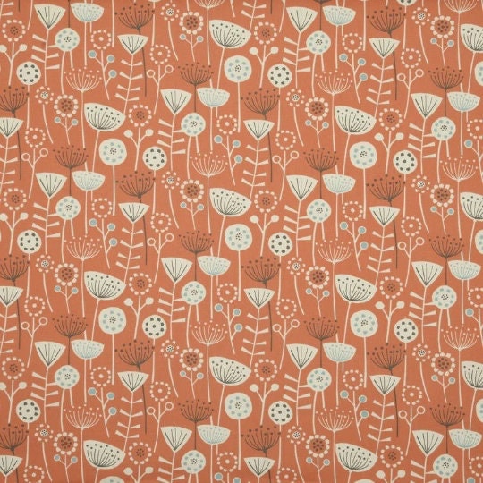 Scandi Floral Oval Tablecloth , Orange Flowers Tablecloth , Oval Tablecloth , Rectangle Tablecloth