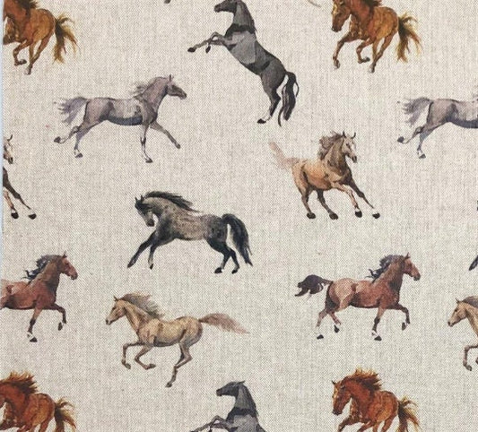 Wild Horses Tablecloth , Linen Look Tablecloth , Round Tablecloth , Oval Tablecloth , Rectange Tablecloth