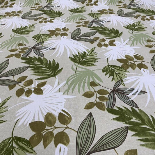 Amazon Pampas Green Leaves Tablecloth , Round Tablecloth , Oval Tablecloth , Rectangle Tablecloth